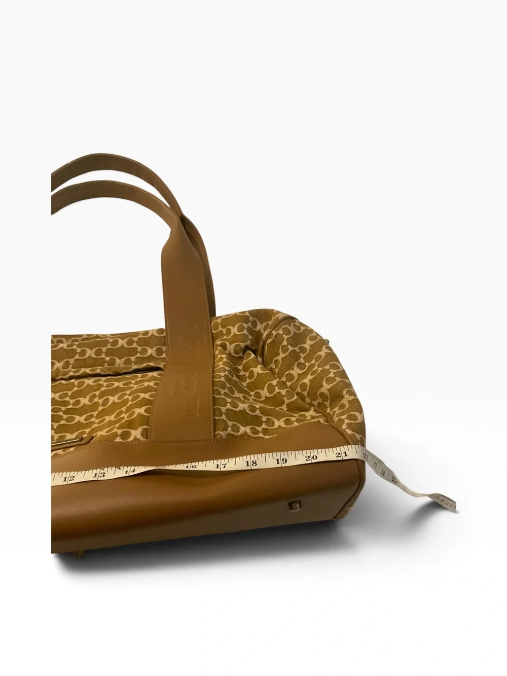 Lux Canvas Logo-Print Brown Duffel with Removable Strap